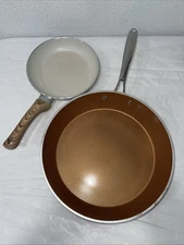 Gotham Steel 12 ” Hammered Copper Nonstick Fry Pan W/ 8” Ecolution Pan