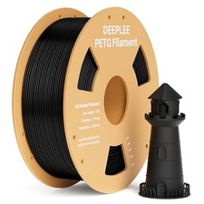  PETG 3D Printer Filament 1.75mm 1KG, Dimensional Accuracy +/- 0.02 mm, 1*black