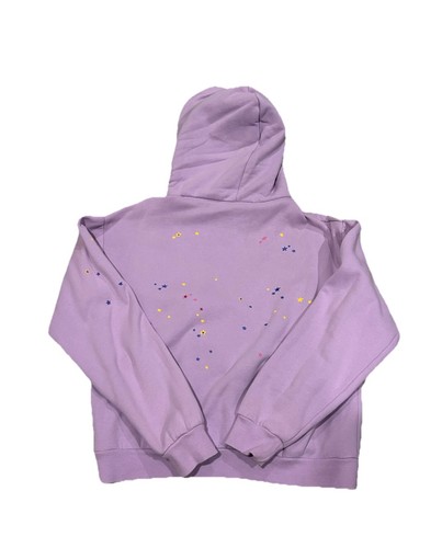 sp5der Purple Graphic Print Fleece Pullover Hoodie XL Men's Long Sleeve - Picture 2 of 3