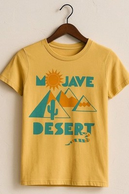 Junk Food Mojave Desert Graphic Tee Shirt Women XS Yellow Retro Vintage Style