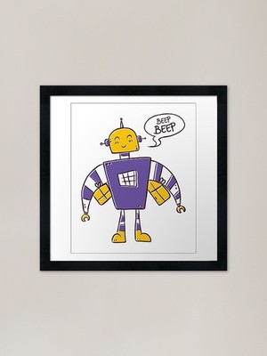 BEEP BEEP ROBOT Gerahmter Kunstdruck Gerahmt Wandbild Poster Leinwanddruck Bild