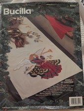 Bucilla Angels of Christmas Table Runner Stamped Cross Stitch Kit 83321