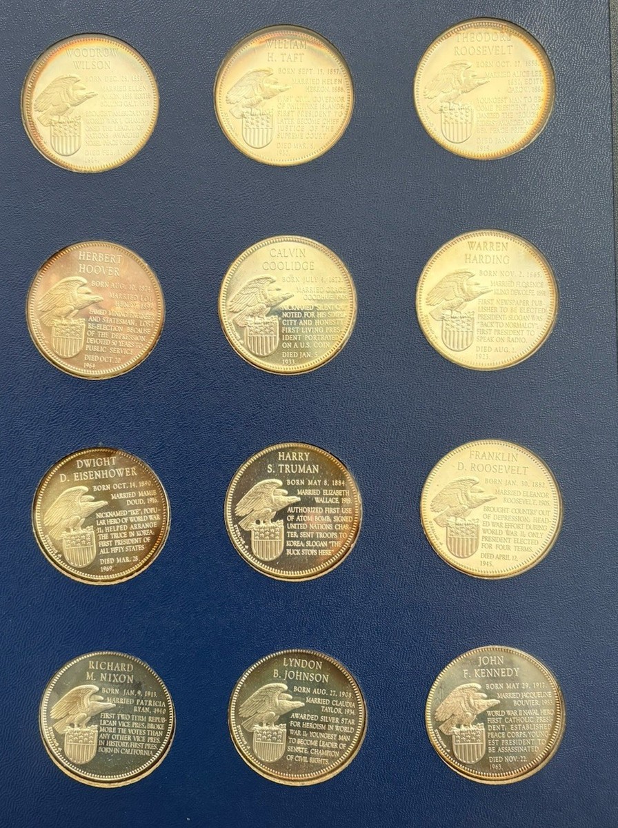 FRANKLIN MINT TREASURY OF PRESIDENTIAL COMMEMORATIVE MEDALS