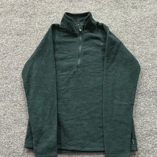 Eddie Bauer Fleece Pullover Womens Size M Green Quarter Zip Outdoor Layering