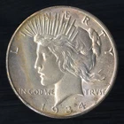 US Coin 1934-S $1 Peace Silver Dollar Semi-Key Date BU NO RESERVE!