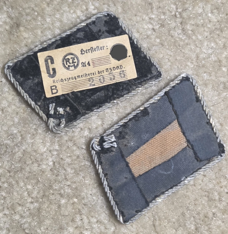 Par de pestañas militares a juego de insignias militares de la Segunda Guerra Mundial German Groupführer Foto 4 de 4