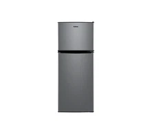 Galanz 4.6 Cu Ft 2-Door Mini Fridge with Freezer, Stainless Steel, New