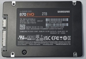 ** MZ-77E2T0 Samsung 870 EVO 2TB SATA 6Gbps 2.5" Internal Solid State Drive **