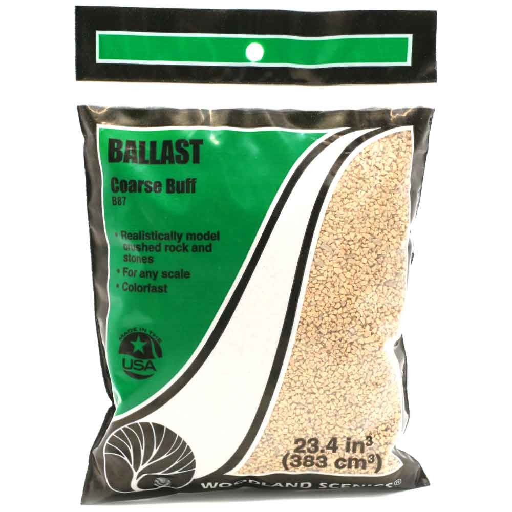 Woodland Scenics Ballast Coarse Buff 23.4in³ for Model Railways and Dioramas