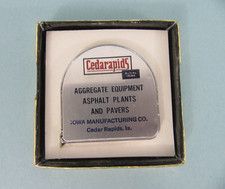 Vintage New 60's Lufkin Boxed Metal Tape Measure Cedarapid Co. Advertising