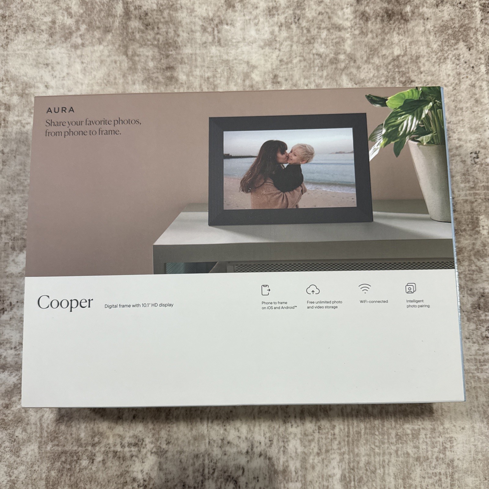 NEW Aura Cooper 10" Digital Wifi Picture Frame Charcoal Sealed