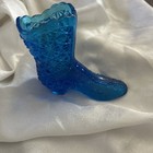 Fenton Blue Glass Boot Daisy & Button Vintage Great Collectable 4.25" x 4.5"  — photo 1