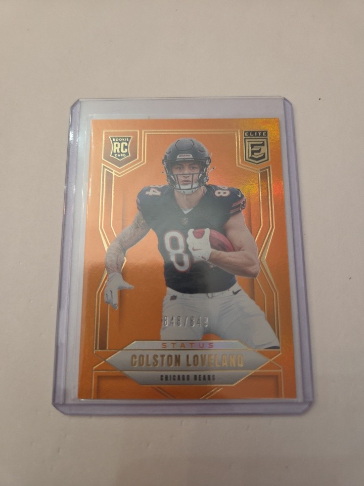2025 Donruss Elite Colston Loveland #109 Status Metallic Orange #d/849 Rookie RC