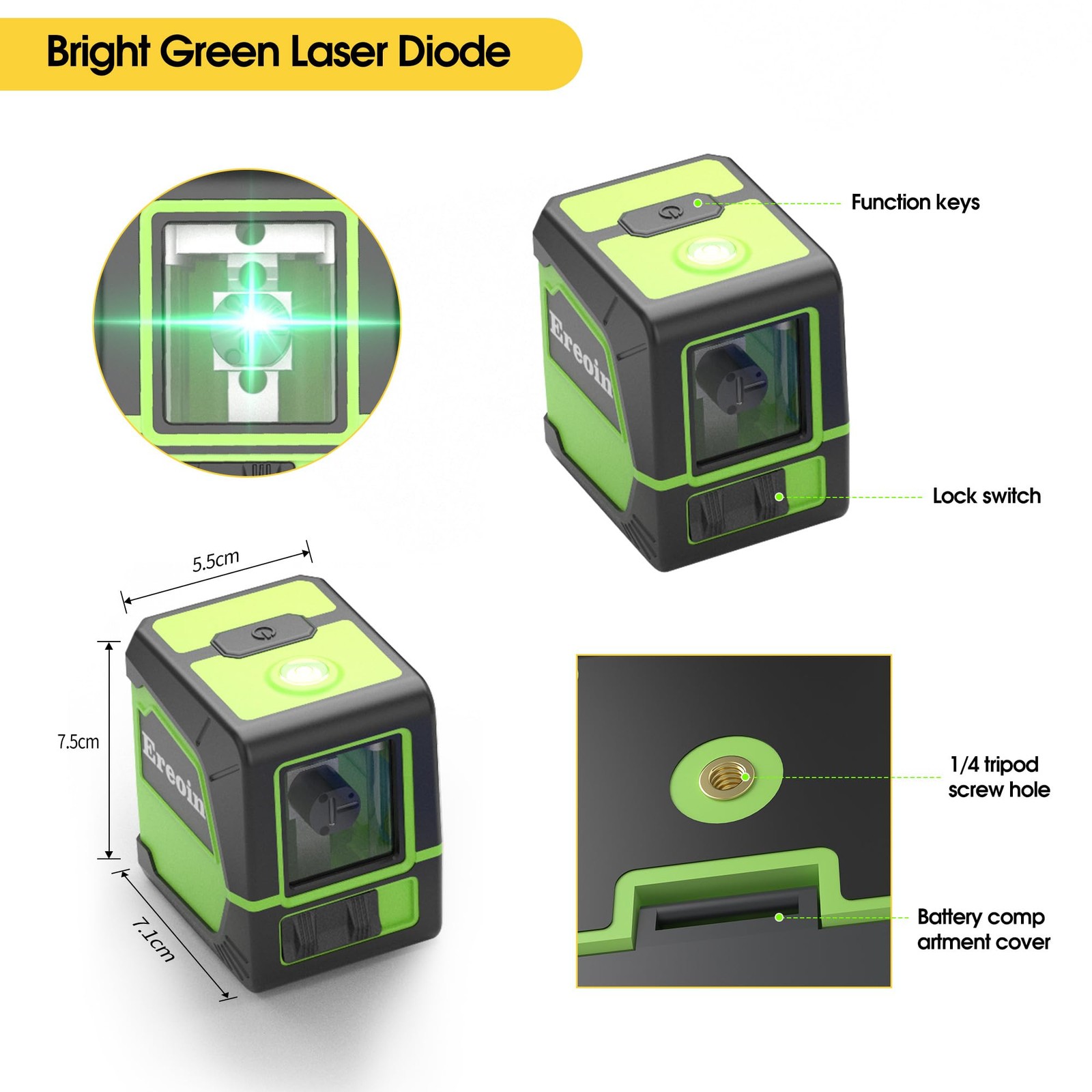Laser Level with Tripod, 100Ft/30m Self Leveling Green Cross Line Self Level ...