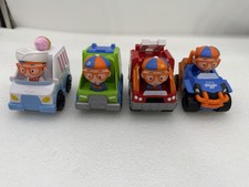 4 BLIPPI TRANSPORTATION PLASTIC PLAY VEHICLES 2019 Ice Cream Fire Recycle Dune