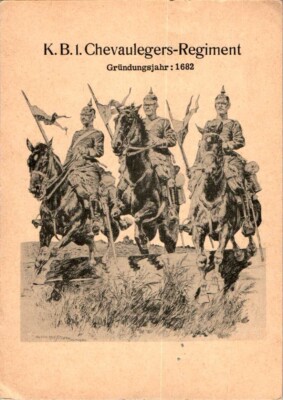 AK REGIMENT K. B. 1. CHEVAULEGERS REGIMENT 1682 SIG. A. HOFFMANN UM 1910