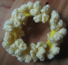 HomeMade Scrunchie Large for Thick Hair Dk/Lt Yellow Pony/Bun NEW Nice
