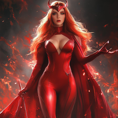 Scarlet Witch 16'' x 16'' Fine Art Print v110