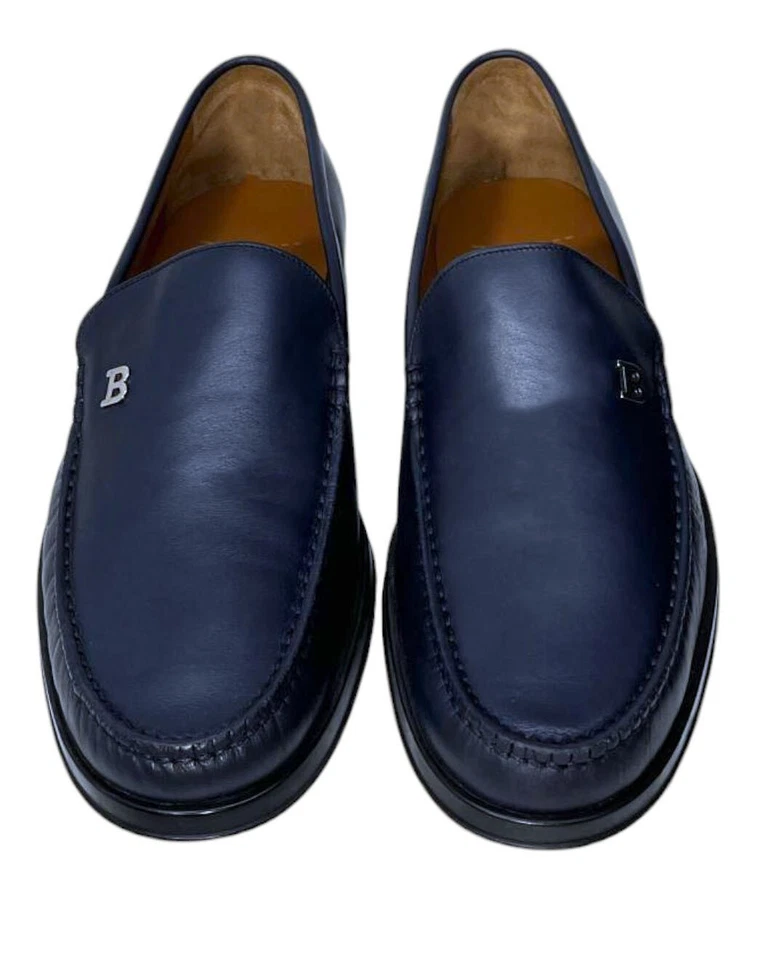 Mocasines con caja Bally Sistri 6230248 de cuero liso de becerro azul marino para hombre G2U Foto 3 de 4