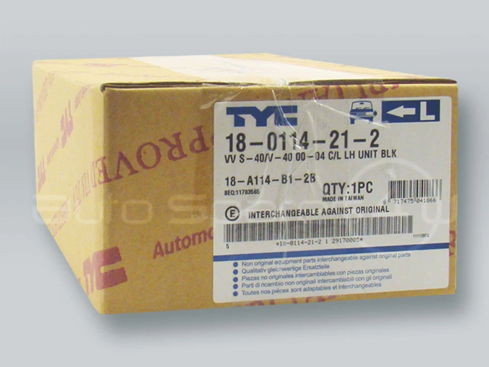 Lámpara de estacionamiento con luz de esquina negra TYC izquierda para Volvo S40 V40 2001-2004 Foto 3 de 3