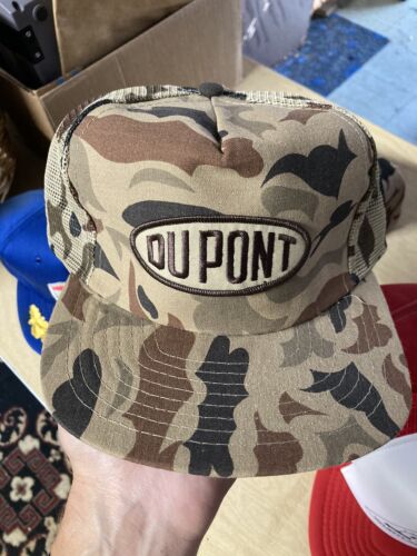 Vintage DUPONT classic Snapback Camo Trucker Hat C