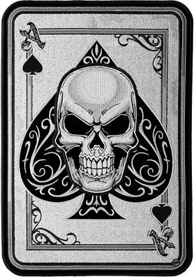 Ace Of Spades Subdued Skull Patch, Biker Back Patches | eBay