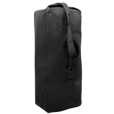Black Heavy Duty Military Grade Top Load Duffle Bag Carry Over Shoulder Travel