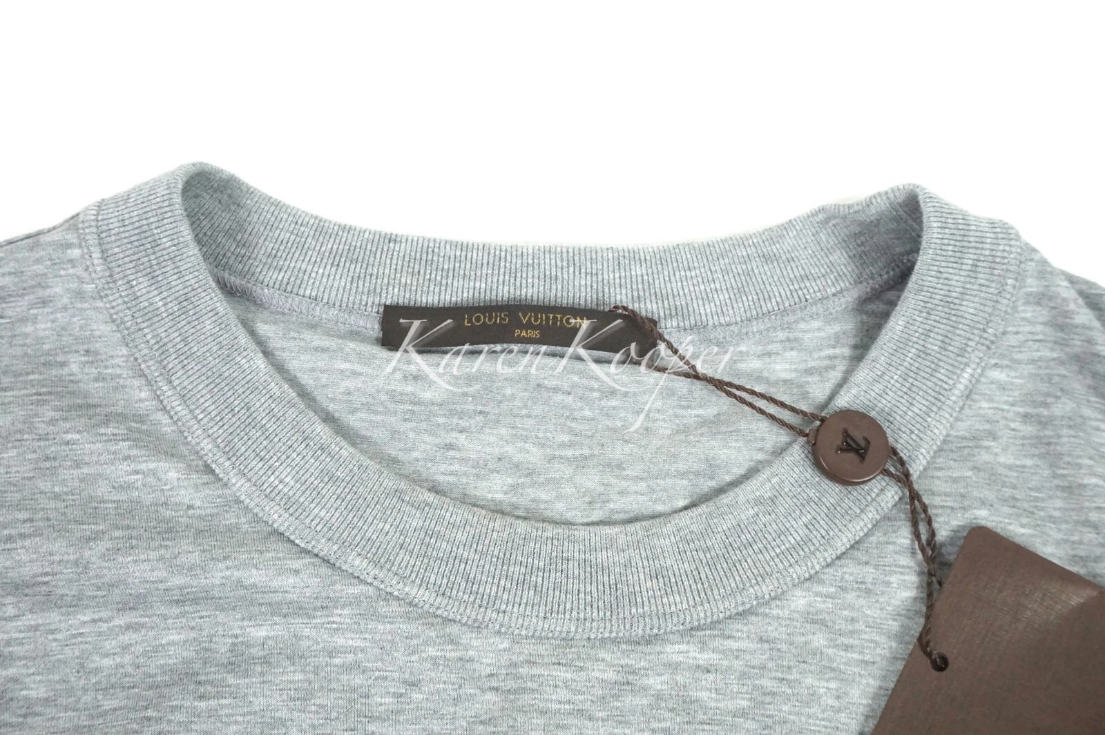 LOUIS VUITTON（LV） T SHIRT AUTENTICA LOUIS VUITTON UOMO LIMITATA GRIGIO HEATHER VARSITY XXXL RARA