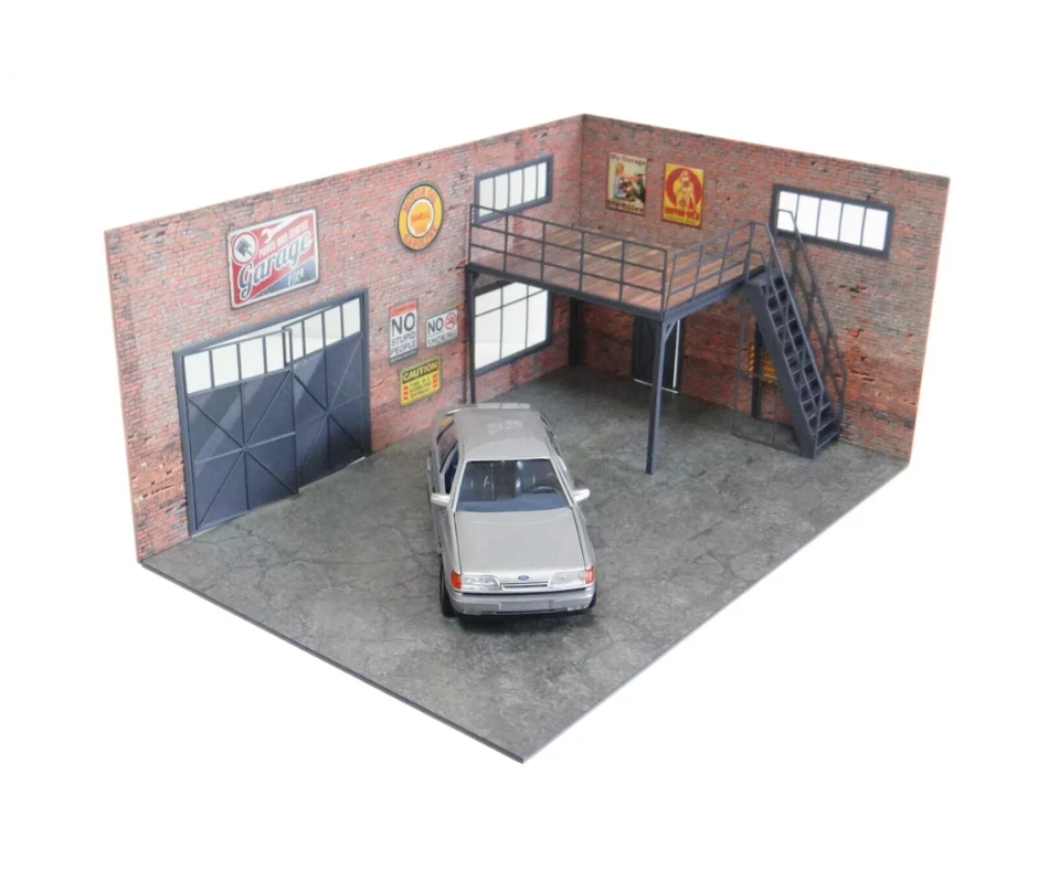 Model cars display Size 1/24 Two-floors auto garage scene Diorama kit 1:24 scale - Image 2 of 4
