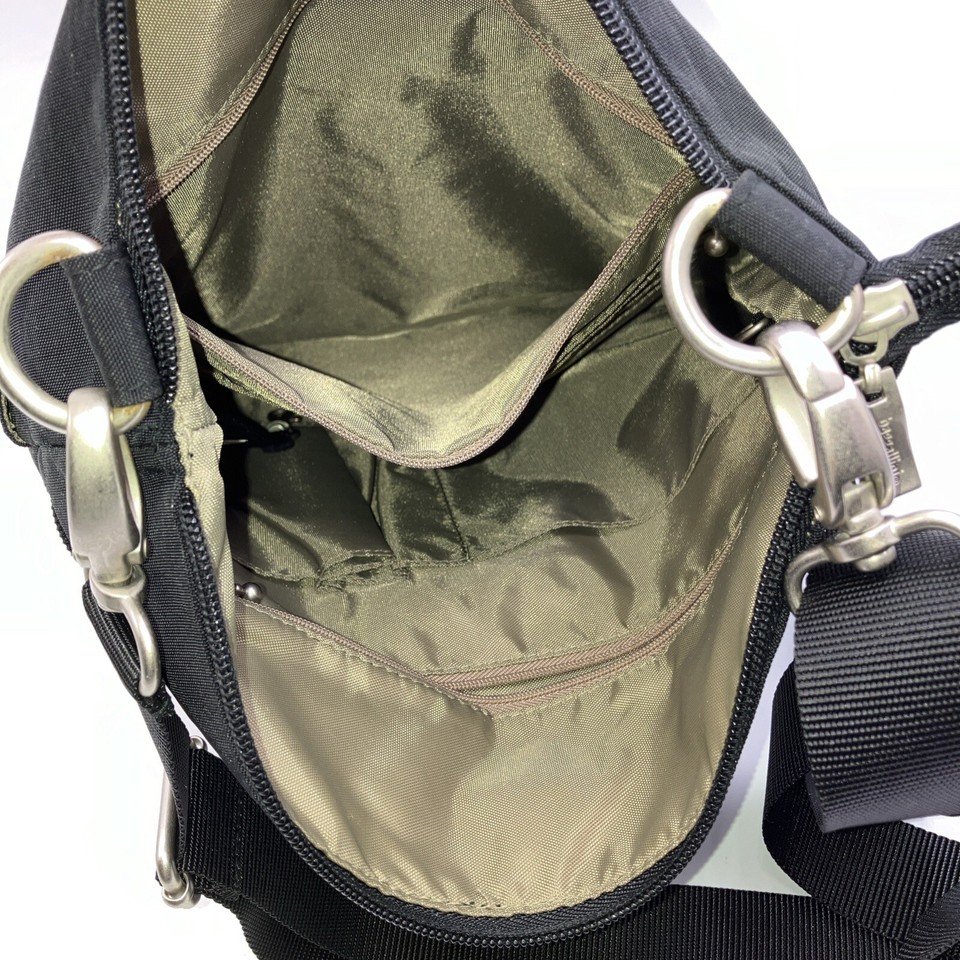 Baggallini Crossbody Bag Black Thick Nylon Strap Multi Pockets eBay