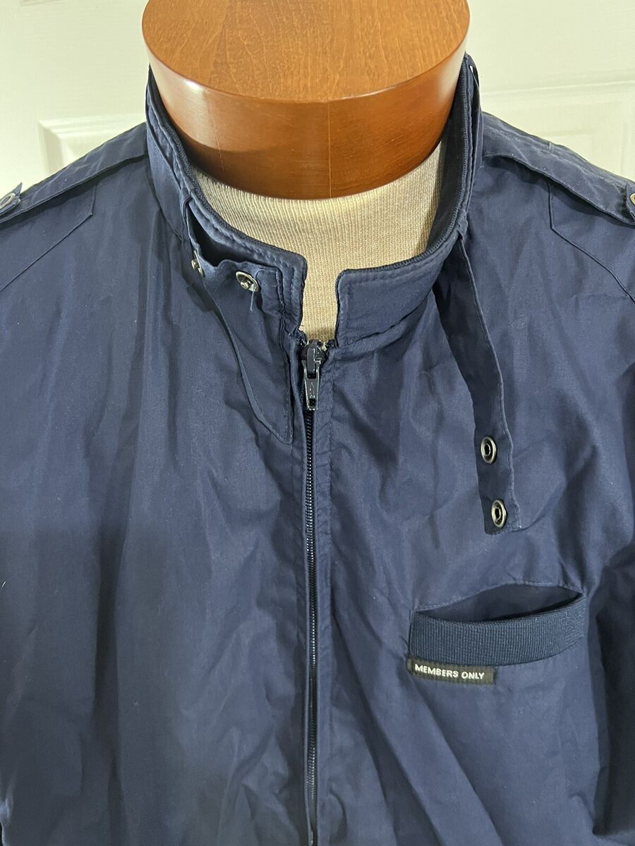 Members Only Racer Jacket Blue 44L Original Vintage Classic Members Only Racer Jacket Blue 44L Original Vintage Classic