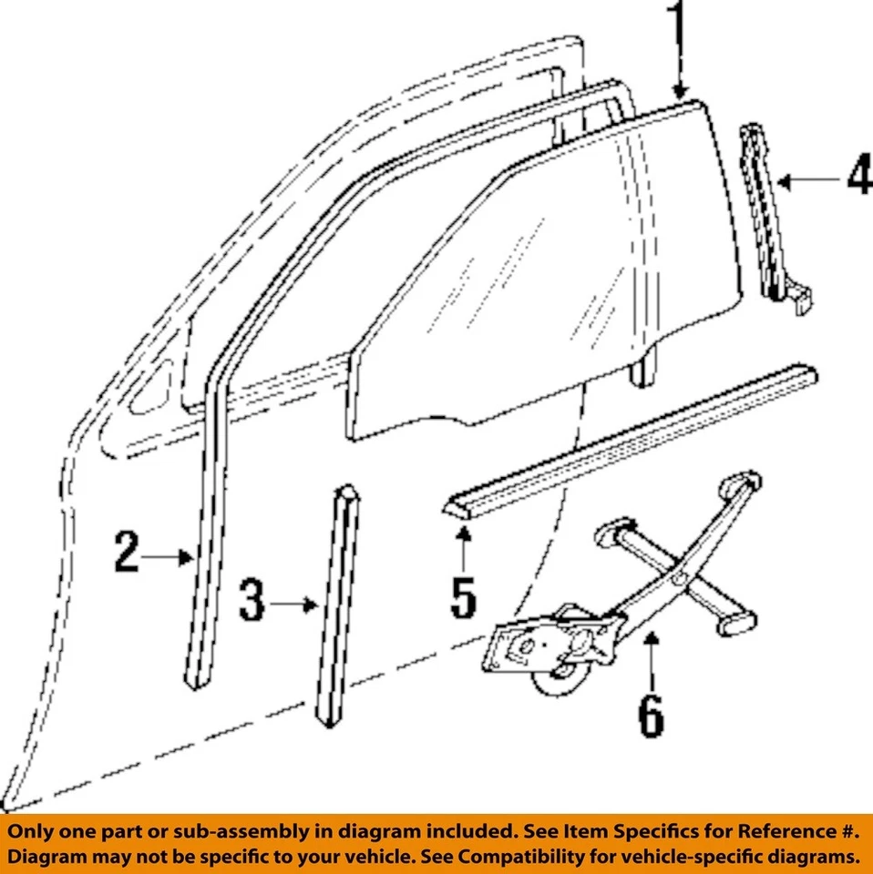 Puerta delantera izquierda cristal OEM 88 89 90 91 92 93 Pontiac Le Mans Foto 3 de 4
