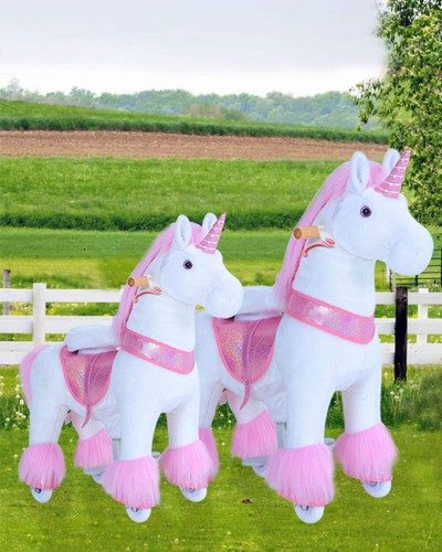 PonyCycle® Rosa Einhorn Reiten auf Pferd Spielzeug Modell U für Alter 4-9 - Bild 7 von 12