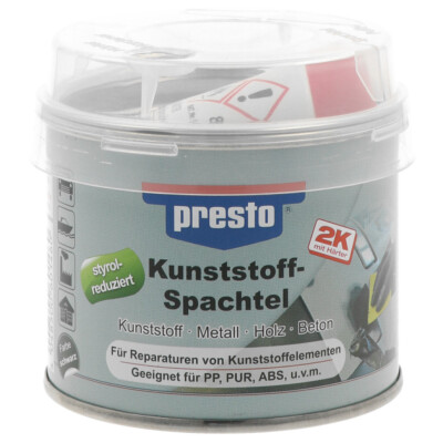 presto 2K Kunststoff Spachtel 250g 601460 Schwarz elastisch styrolreduziert
