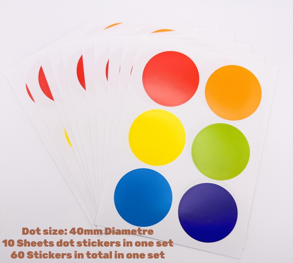 500 Fluorescent Yellow Dot Stickers - 2 Inch Round Color Coding Labels | Permanent Adhesive