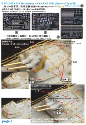 Fivestar 1/700 IJN Fubuki Class Destroyer AYANAMI 1942 for Pitroad