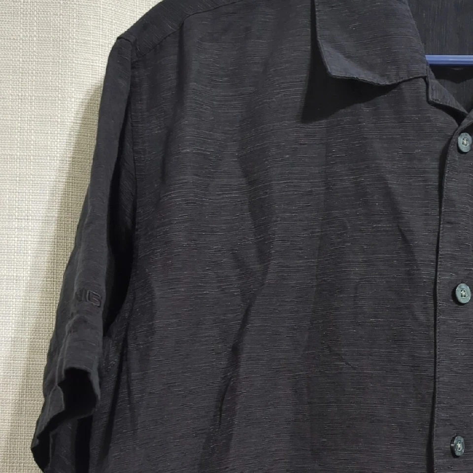 PING Collection Men's Shirt XL Black Silk Cotton Button Down Collared - Image 4 of 4