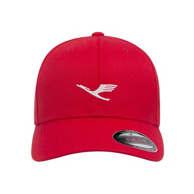 LUFTHANSA Logo Embroidered Flexfit Hat Flat and Curved Black, Navy, Olive, Grey