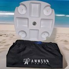 13" White Plastic Beach Umbrella Table Tray Adjustable Cup Phone Holder
