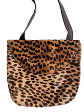 Jean Louis Imbert France Shoulder Purse Bag Cross Body Animal Print Fur Vintage