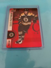 David Pastrnak 2022-23 UD Tim Hortons Hockey Red Die-Cut DC-15 Boston Bruins