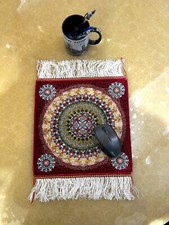 Oriental Rug Style Mousepad, Miniature Carpet Computer Mouse Pad, Silk-1x1ft