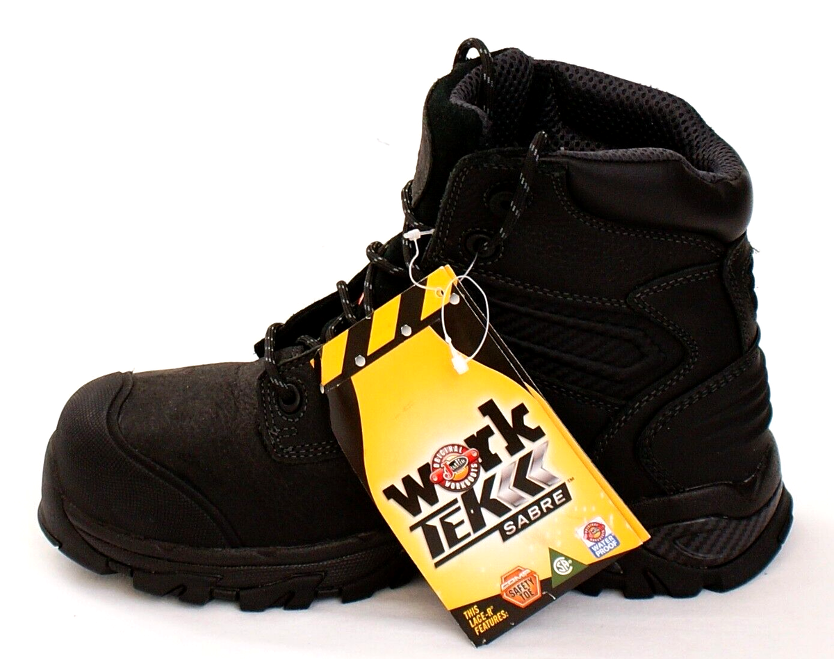 Justin Black Work Tek Sabre Composite Toe Waterproof Work Boot