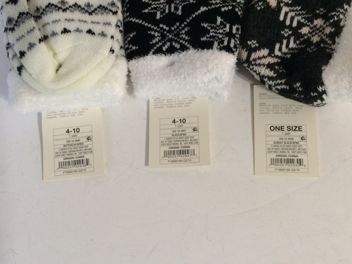 けん 3-PACK COMBINATION SLIPPER, ANKLE, CREW SOCKS (SIZE 4-10) - A NEW