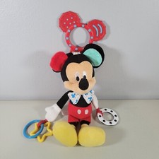 Disney Baby Mickey Mouse Hanging Rattle Plush 16" Stroller Toy Soft Stuffed Bull