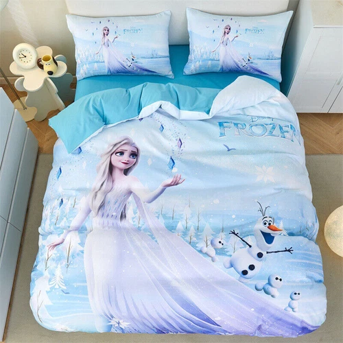 Top Quality Frozen2 Elsa Bedding Set 2/3 PC Quilt Duvet Cover Dorm Single Double - Picture 6 of 12
