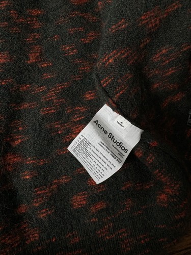 Acne Studios Men’s Hairy Zipper Cardigan Green And Orange Fuzzy Mohair - Picture 7 of 10