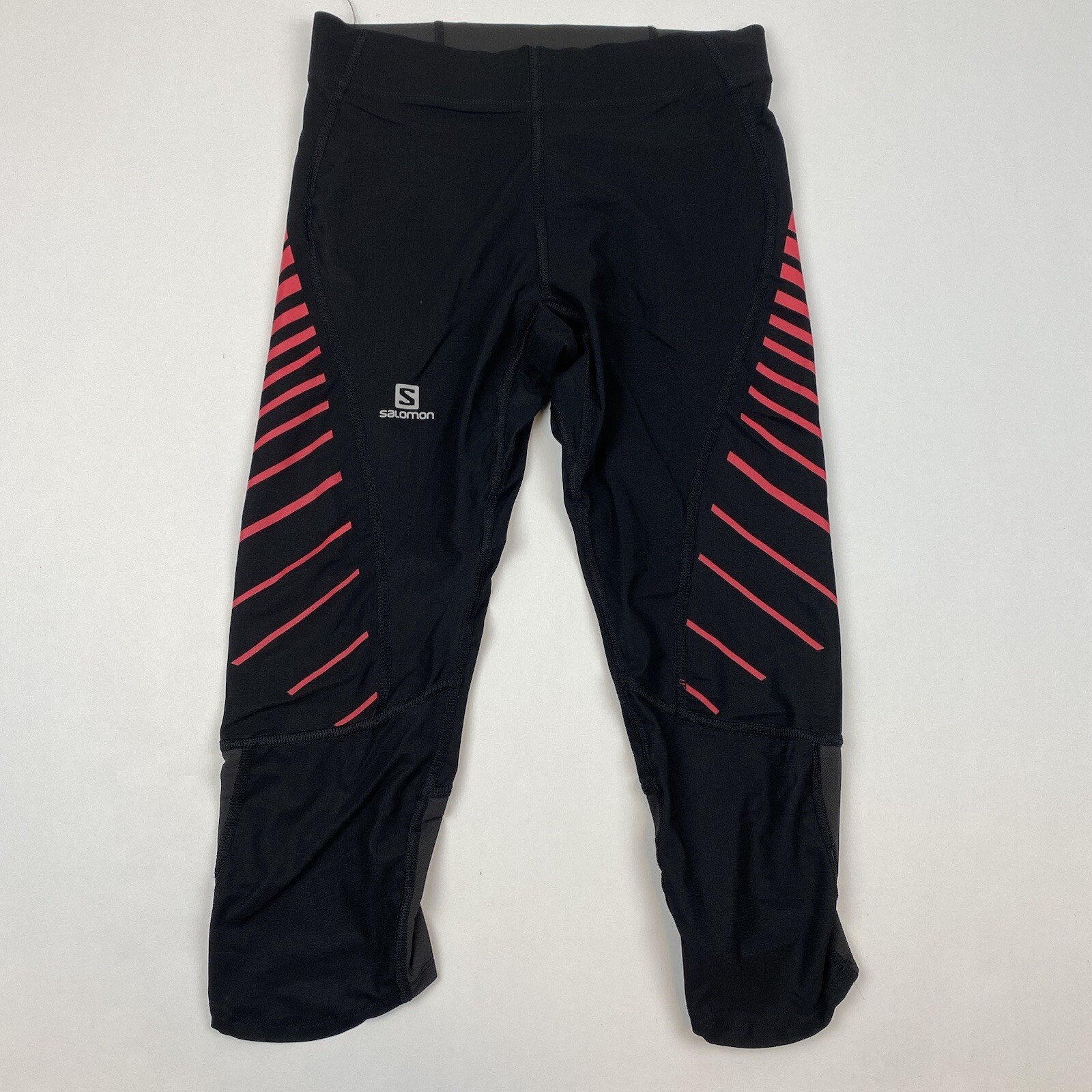 Salomon Pantaloni Salomon Donna Piccoli Pelle Avanzata Tagliata Abbigliamento Attivo Nero Rosso