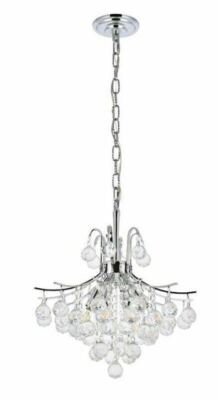 Crystal Balls Chrome Pendant 6 Light Fixture Ceiling Hanging Chandelier Lighting