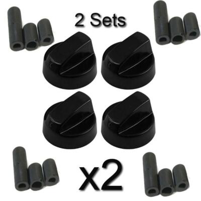 Universal Control Knob Black Stove Switch Knob for Campers & RV x8 & 24 Adapters